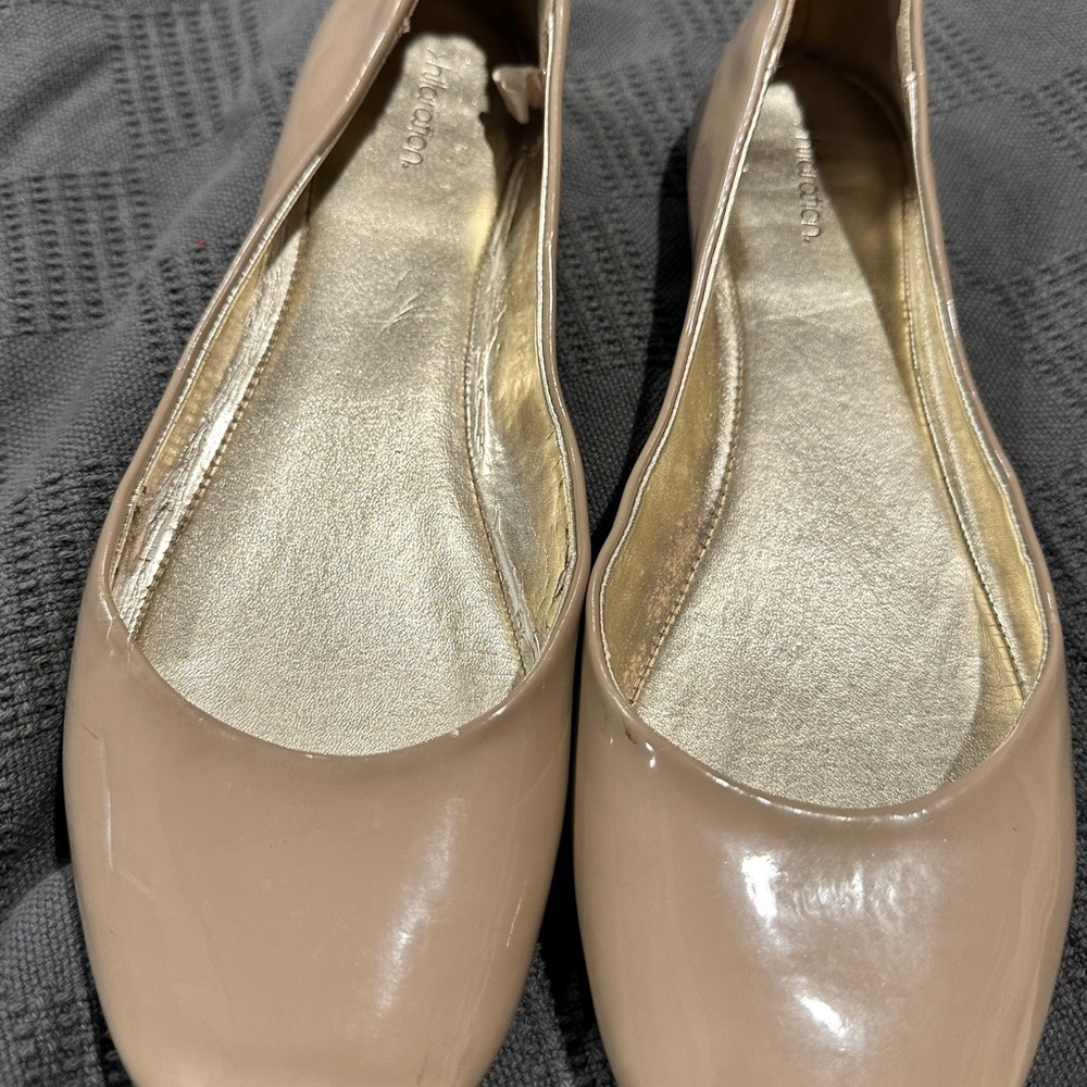 Xhilaration flats beige patent leather. Some size 11